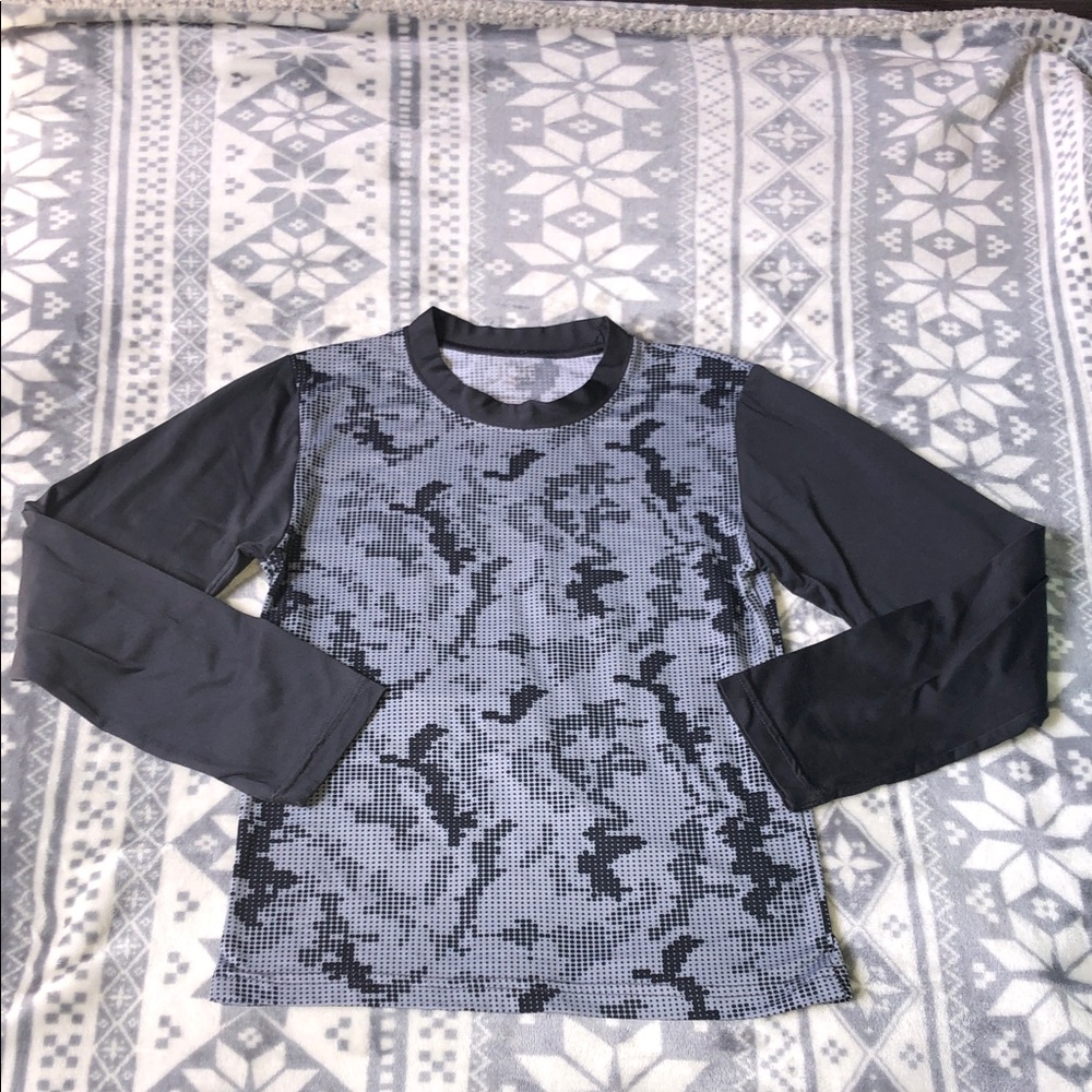 Joe Fresh Black & Gray Camouflage-Print Long Sleeve Tee